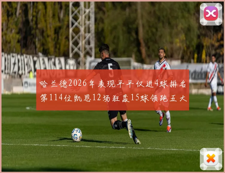 哈兰德2026年表现平平仅进4球排名第114位凯恩12场狂轰15球领跑五大联赛